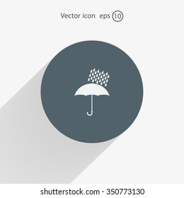 Umbrella and rain drops. Vector illustration