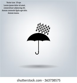 Umbrella and rain drops. Vector illustration