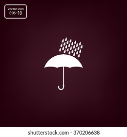 Umbrella and rain drops. Vector illustration