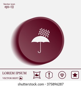 Umbrella and rain drops. Vector illustration