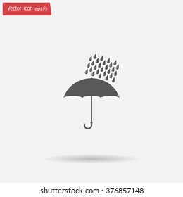 Umbrella and rain drops. Vector illustration