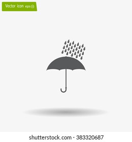 Umbrella and rain drops. Vector illustration