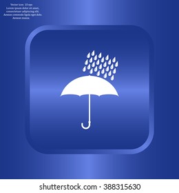 Umbrella and rain drops. Vector illustration