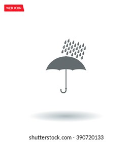 Umbrella and rain drops. Vector illustration