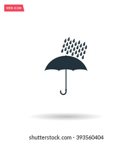 Umbrella and rain drops. Vector illustration