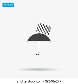 Umbrella and rain drops. Vector illustration