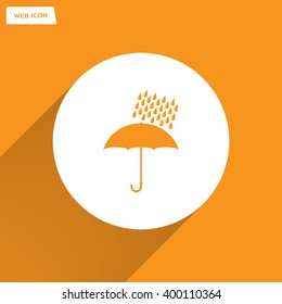 Umbrella and rain drops. Vector illustration