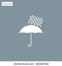 Umbrella and rain drops. Vector illustration