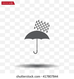 Umbrella and rain drops. Vector illustration
