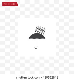 Umbrella and rain drops. Vector illustration
