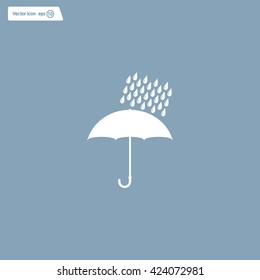 Umbrella and rain drops. Vector illustration