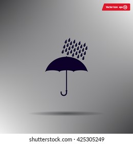 Umbrella and rain drops. Vector illustration