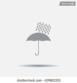 Umbrella and rain drops. Vector illustration