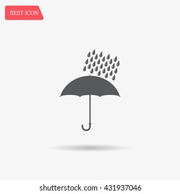 Umbrella and rain drops. Vector illustration