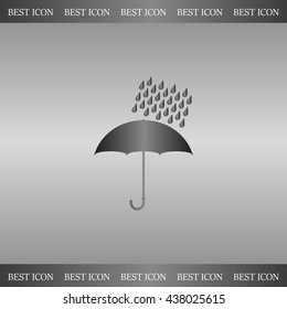 Umbrella and rain drops. Vector illustration