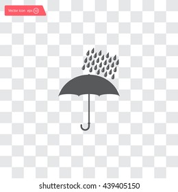 Umbrella and rain drops. Vector illustration