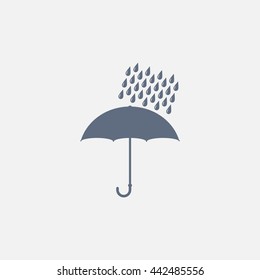 Umbrella and rain drops. Vector illustration