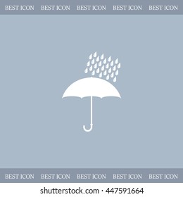 Umbrella and rain drops. Vector illustration