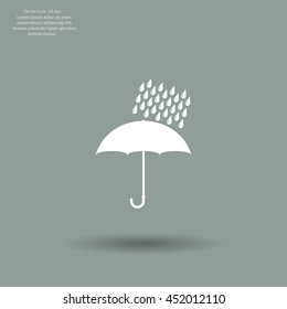 Umbrella and rain drops. Vector illustration