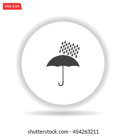 Umbrella and rain drops. Vector illustration