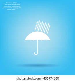 Umbrella and rain drops. Vector illustration