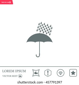 Umbrella and rain drops. Vector illustration