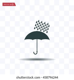Umbrella and rain drops. Vector illustration