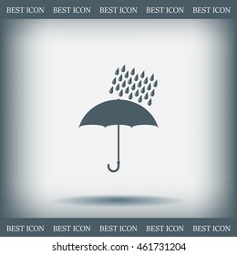 Umbrella and rain drops. Vector illustration