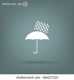 Umbrella and rain drops. Vector illustration