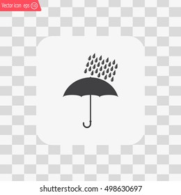 Umbrella and rain drops. Vector illustration