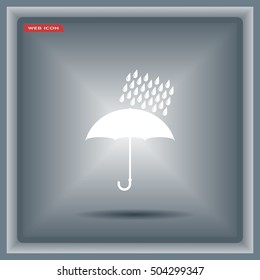Umbrella and rain drops. Vector illustration