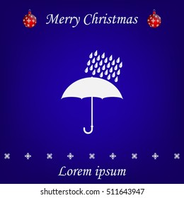 Umbrella and rain drops. Vector illustration