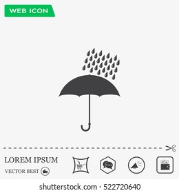 Umbrella and rain drops. Vector illustration