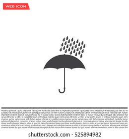 Umbrella and rain drops. Vector illustration