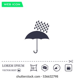 Umbrella   rain drops  Vector illustration