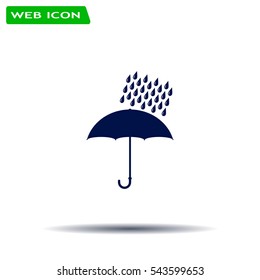 Umbrella and rain drops. Vector illustration