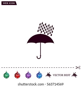 Umbrella and rain drops. Vector illustration