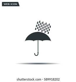 Umbrella and rain drops. Vector illustration