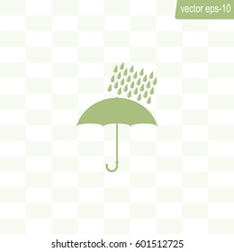 Umbrella and rain drops. Vector illustration