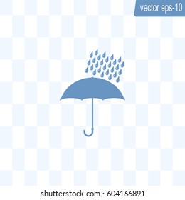 Umbrella and rain drops. Vector illustration