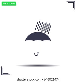 Umbrella and rain drops. Vector illustration