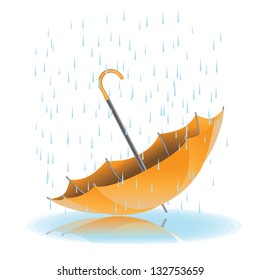 Umbrella in the rain  EPS 8 vector  grouped for easy editing  No open shapes paths 