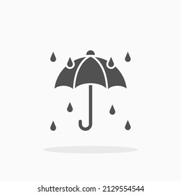 Umbrella with rain glyph icon. Can be used for digital product, presentation, print design and more.