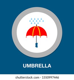 umbrella with rain icon. flat illustration of umbrella with rain vector icon for web