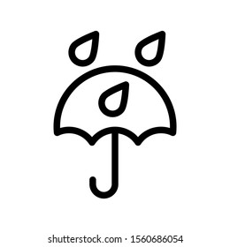 umbrella rain icon in line art style, From forecast, Climate and Meteorology icons, widget icons, vector icon illustration eps 10
