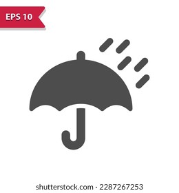 Umbrella, Rain Icon. Raining, Weather, Raindrop, Droplet. Professional, pixel perfect icon, EPS 10 format.