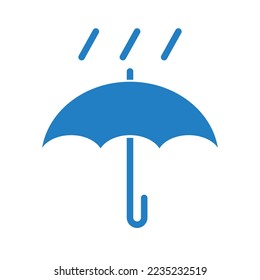 Umbrella and rain icon. Rainy day. Weather. Vector.