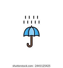 umbrella rain icon, rainy weather, isolated icon on white background, suitable for websites, blogs, logos, graphic design, social media, UI, mobile apps.
