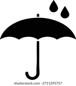 umbrella and rain icon representing weather, protection, and rainy conditions. Perfect for apps, web interfaces, climate graphics, forecasts, safety visuals, and EPS design projects.