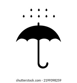umbrella with rain icon symbol